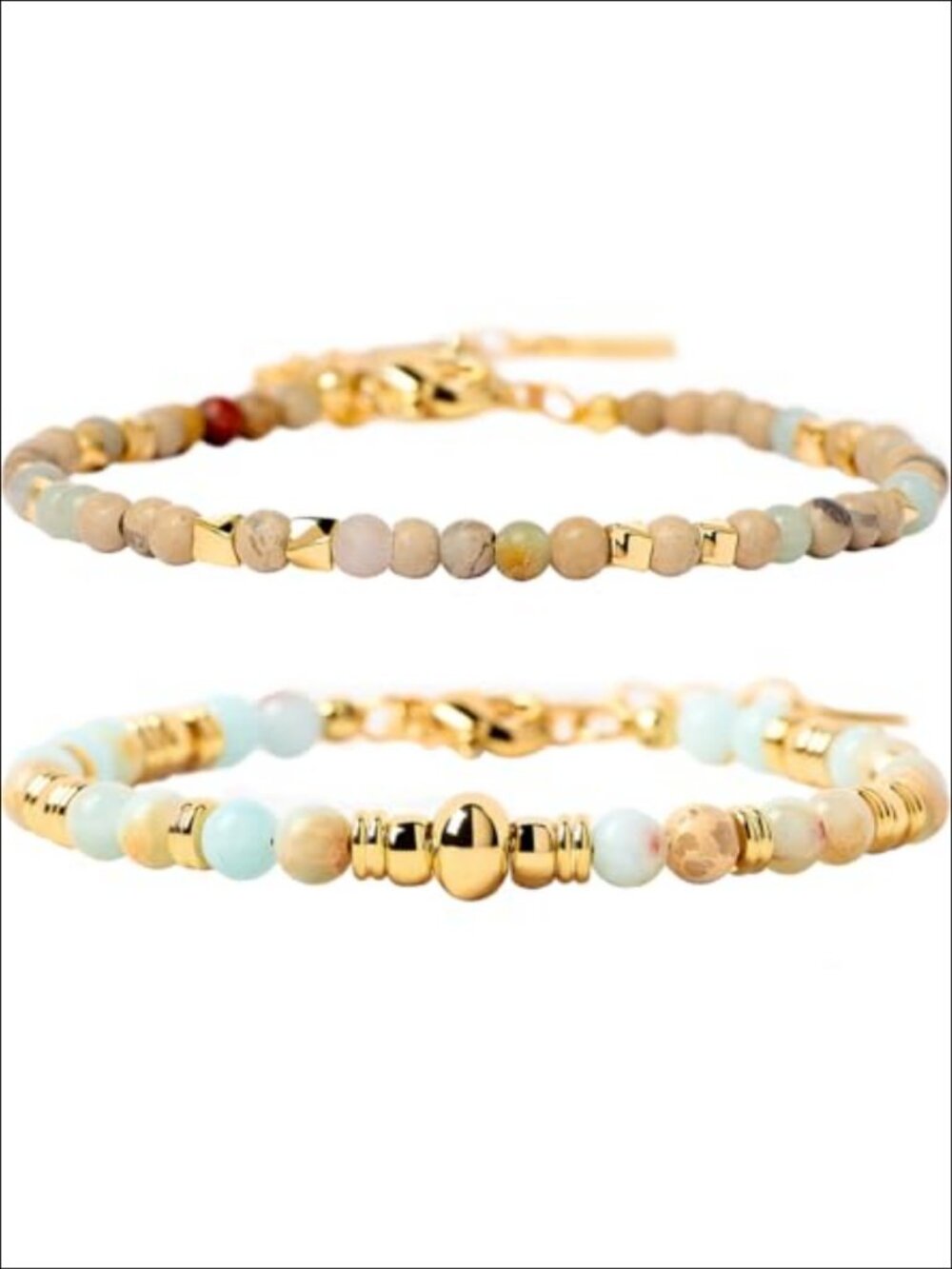 Set of 2 Summer Beach Bracelets Adjustable Chain Strand Women Jewelry